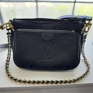 Louis Vuitton Black Crossbody with Gold Chain